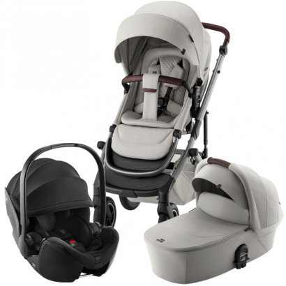 Коляска 3 в 1 Britax Roemer Smile 5Z Lux автокресло Baby-Safe Pro Linen Grey/Space Black