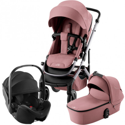 Коляска 3 в 1 Britax Roemer Smile 5Z автокресло Baby-Safe Pro Dusty Rose/Space Black
