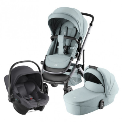 Коляска 3 в 1 Britax Roemer Smile 5Z Style автокресло Baby-Safe Core Harbor Blue/Midnight Grey