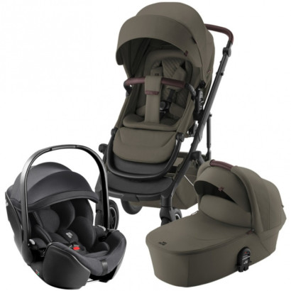 Коляска 3 в 1 Britax Roemer Smile 5Z Lux автокресло Baby-Safe Pro Urban Olive/Deep Black