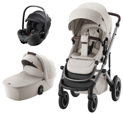 Коляска 3 в 1 Britax Roemer Smile 5Z Lux автокресло Baby-Safe Pro Soft Taupe/Deep Black