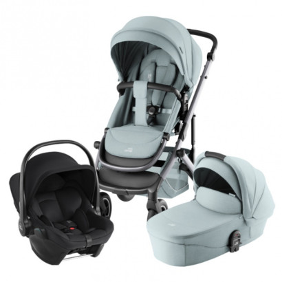 Коляска 3 в 1 Britax Roemer Smile 5Z Style автокресло Baby-Safe Core Harbor Blue/Space Black
