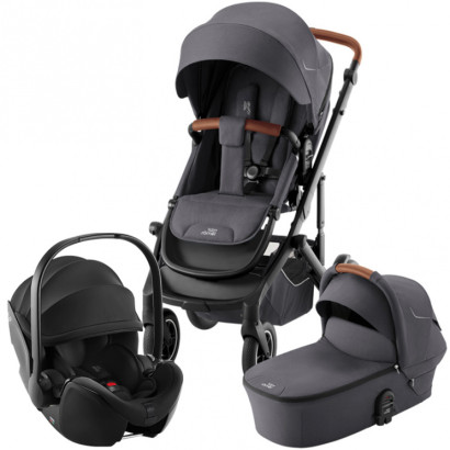 Коляска 3 в 1 Britax Roemer Smile 5Z автокресло Baby-Safe Pro Midnight Grey/Space Black