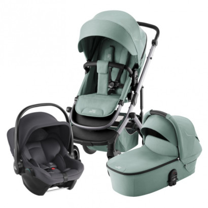 Коляска 3 в 1 Britax Roemer Smile 5Z автокресло Baby-Safe Core Jade Green/Midnight Grey