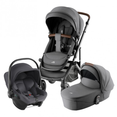 Коляска 3 в 1 Britax Roemer Smile 5Z Style автокресло Baby-Safe Core Mineral Grey/Midnight Grey