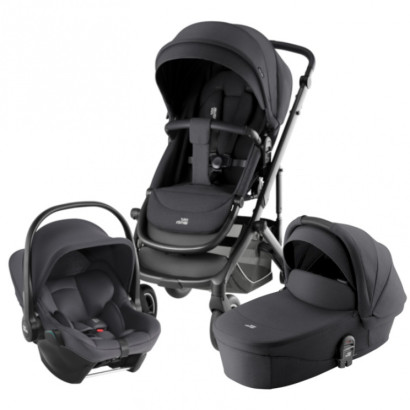 Коляска 3 в 1 Britax Roemer Smile 5Z Style автокресло Baby-Safe Core Carbon Black/Midnight Grey