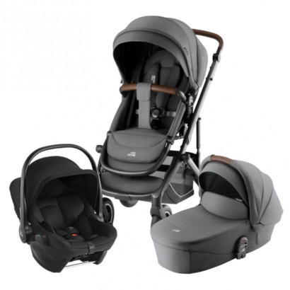 Коляска 3 в 1 Britax Roemer Smile 5Z Style автокресло Baby-Safe Core Mineral Grey/Space Black
